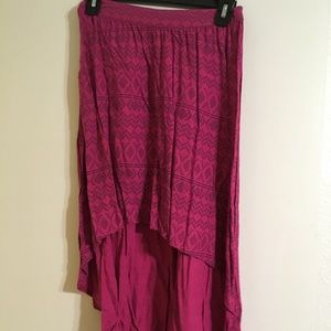 Magenta High-low Skirt